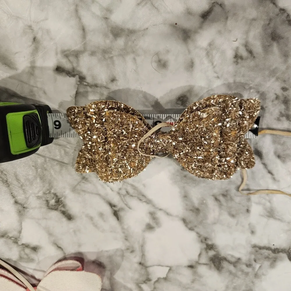 8 Large Bow Elastic Headbands‎ – Various Textures, Girls